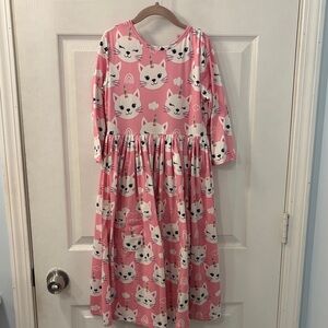 Mila & Rose Pink Cat birthday bamboo dress size 7/8